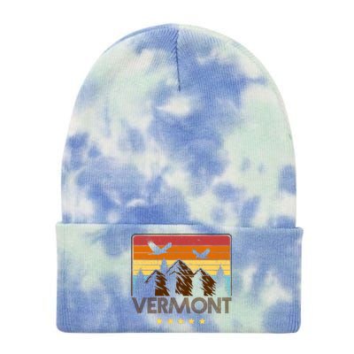 Vermont Retro Mountain Eagle Tie Dye 12in Knit Beanie