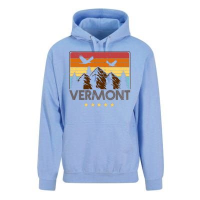 Vermont Retro Mountain Eagle Unisex Surf Hoodie