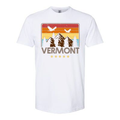 Vermont Retro Mountain Eagle Softstyle CVC T-Shirt