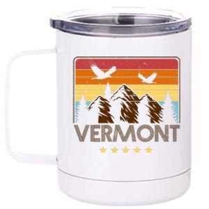 Vermont Retro Mountain Eagle 12 oz Stainless Steel Tumbler Cup