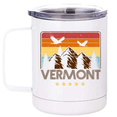 Vermont Retro Mountain Eagle 12 oz Stainless Steel Tumbler Cup