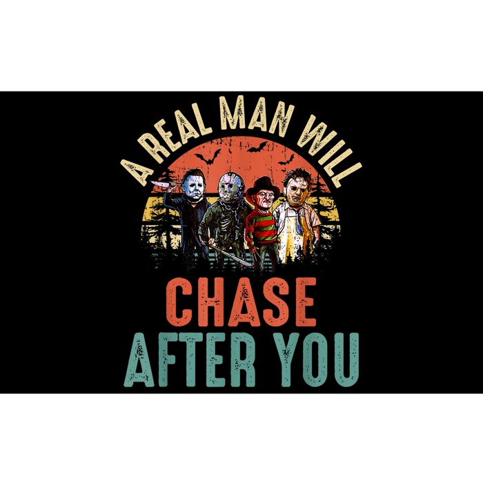 Vintage Real Man Will Chase After You Halloween Character Bumper Sticker