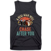 Vintage Real Man Will Chase After You Halloween Character Tank Top