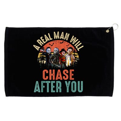 Vintage Real Man Will Chase After You Halloween Character Grommeted Golf Towel