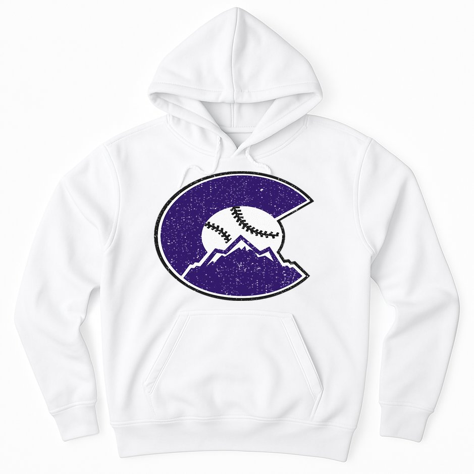 Vintage Rocky Mountain Purple Colorado Flag Hoodie