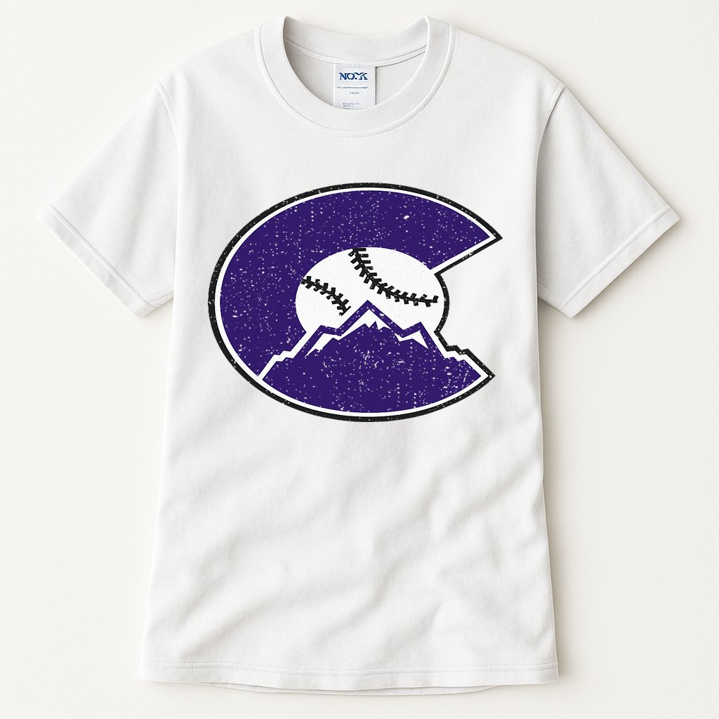 Vintage Rocky Mountain Purple Colorado Flag Tall T-Shirt