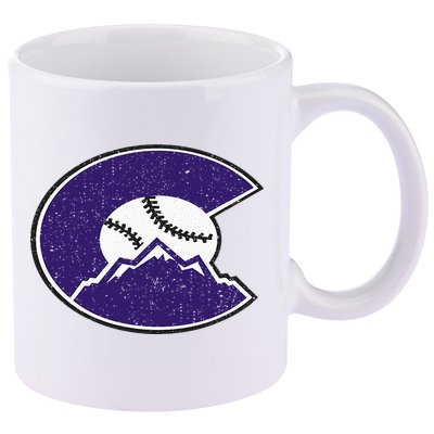 Vintage Rocky Mountain Purple Colorado Flag 11oz C Handle Ceramic Mug