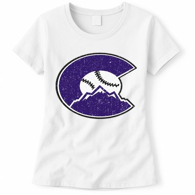 Vintage Rocky Mountain Purple Colorado Flag Womens T-Shirt