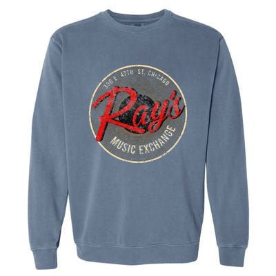 Vintage Ray Music Exchange 80s Chicago Gift Garment-Dyed Sweatshirt