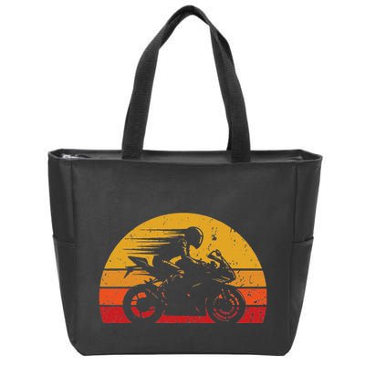 Vintage Retro Motorcycle Racing Biker Sport Street Bike Zip Tote Bag