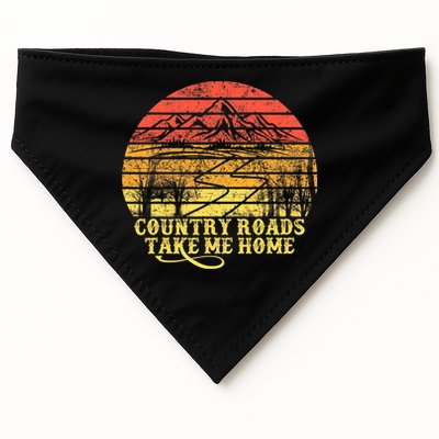 Vintage Retro Music Fans Country Roads Take Me Home USA-Made Doggie Bandana
