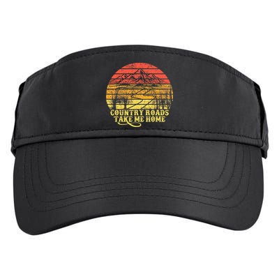 Vintage Retro Music Fans Country Roads Take Me Home Adult Drive Performance Visor