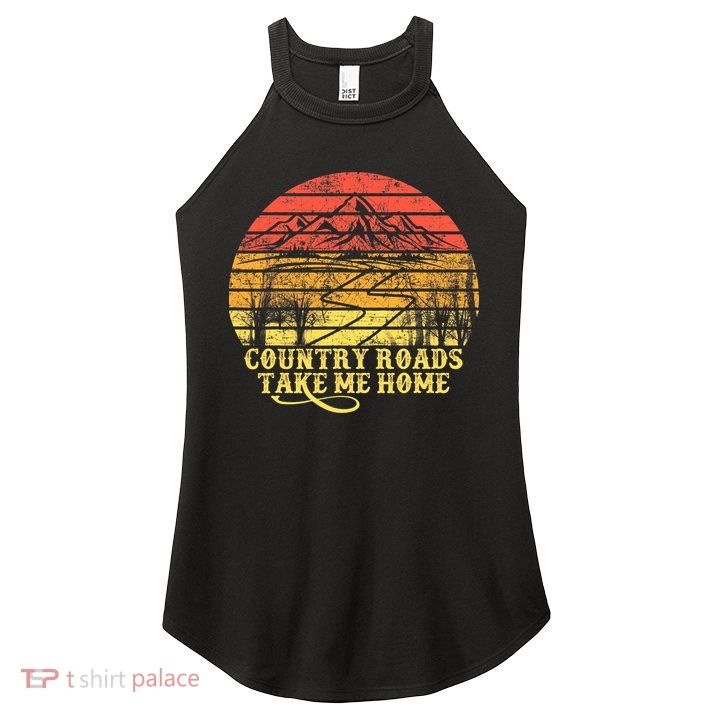 Vintage Retro Music Fans Country Roads Take Me Home Women's Perfect Tri Rocker Tank