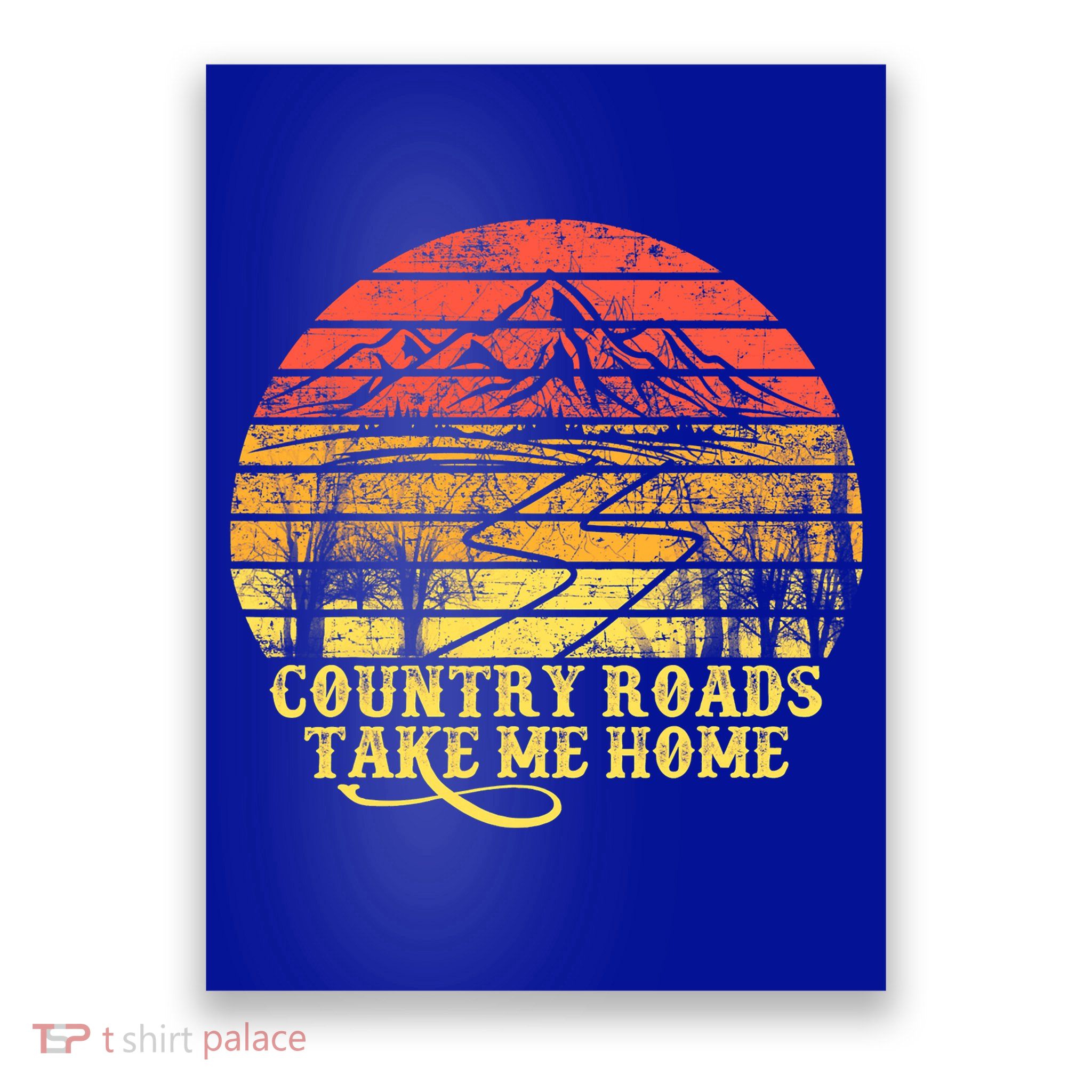 Vintage Retro Music Fans Country Roads Take Me Home Poster
