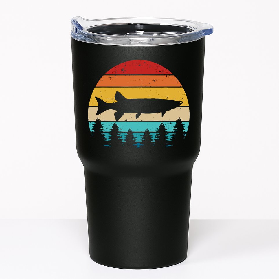 Vintage Retro Muskie Fishing Outdoor Camping Gift Tumbler
