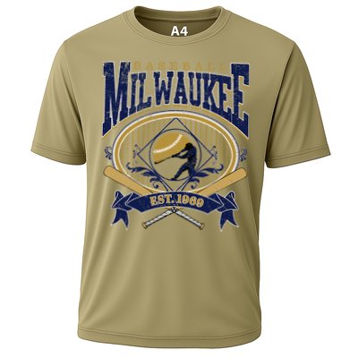 Vintage Retro Milwaukee Baseball Cooling Performance Crew T-Shirt