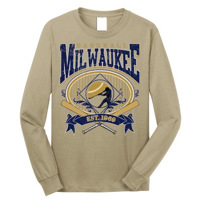 Vintage Retro Milwaukee Baseball Long Sleeve Shirt