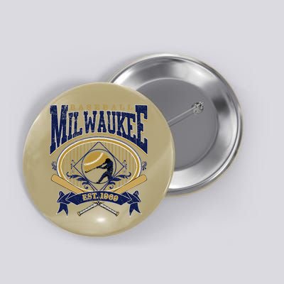 Vintage Retro Milwaukee Baseball Button
