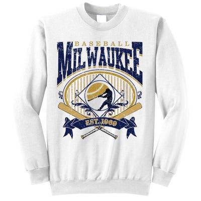 Vintage Retro Milwaukee Baseball Sweatshirt