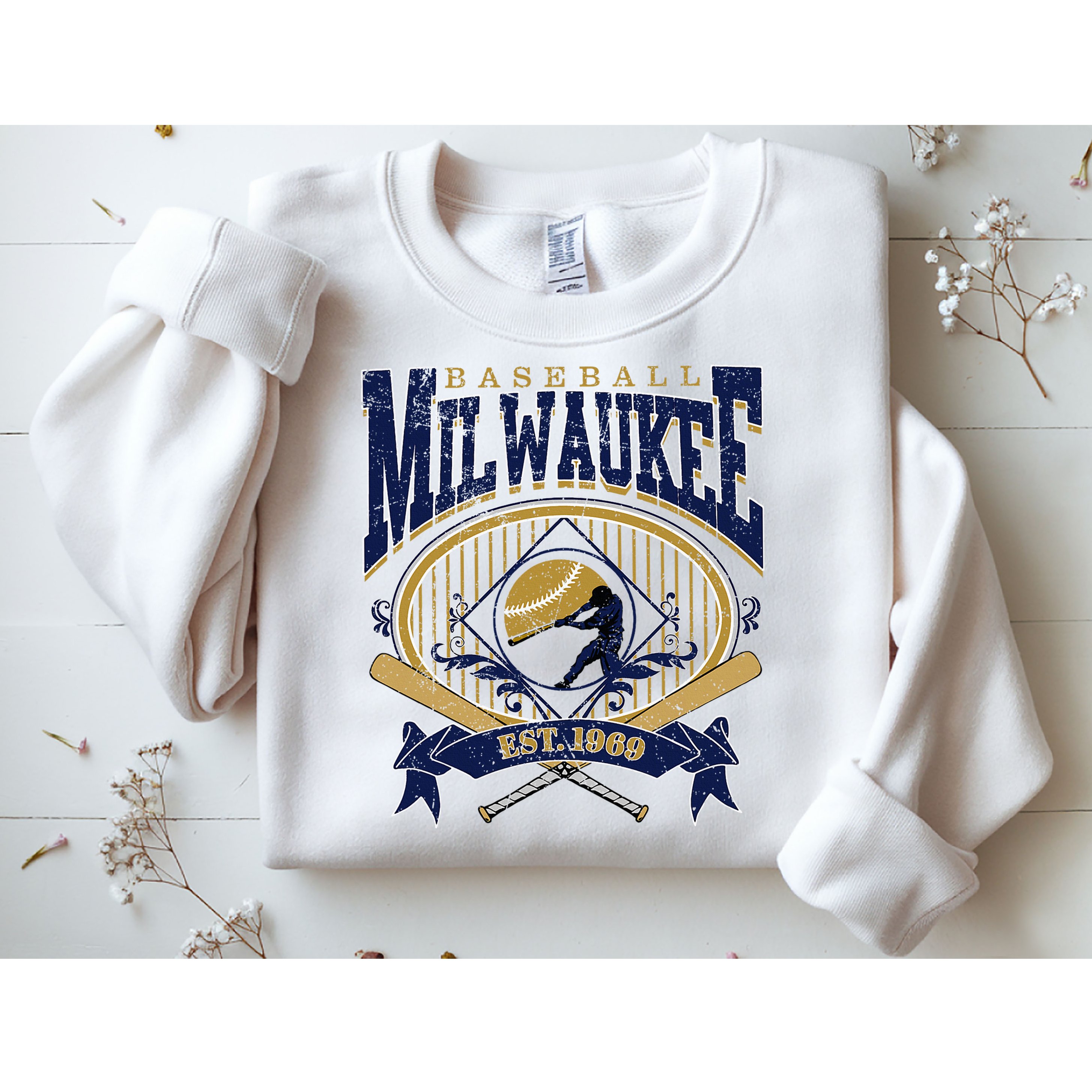 Vintage Retro Milwaukee Baseball Sweatshirt