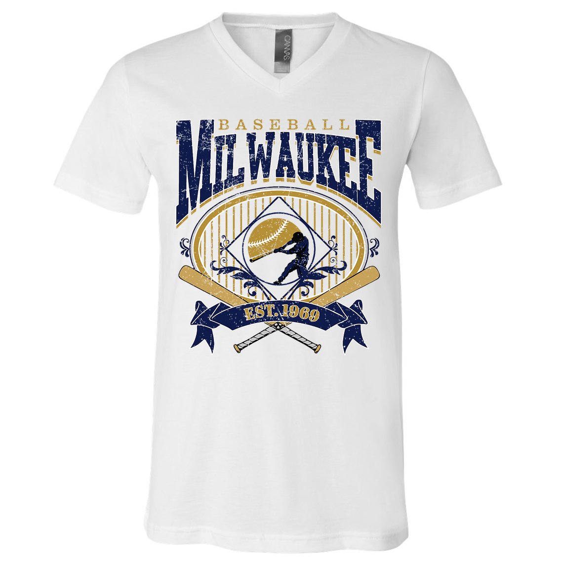 Vintage Retro Milwaukee Baseball V-Neck T-Shirt
