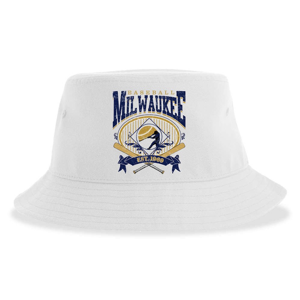 Vintage Retro Milwaukee Baseball Sustainable Bucket Hat