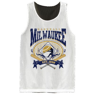 Vintage Retro Milwaukee Baseball Mesh Reversible Basketball Jersey Tank