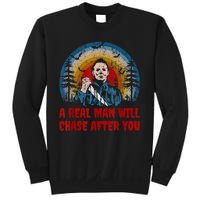 Vintage Real Man Will Chase After You Halloween Character Sweatshirt