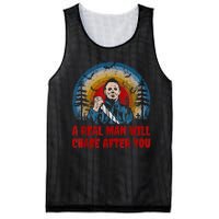 Vintage Real Man Will Chase After You Halloween Character Mesh Reversible Basketball Jersey Tank