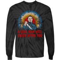 Vintage Real Man Will Chase After You Halloween Character Tie-Dye Long Sleeve Shirt