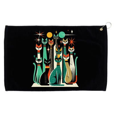 Vintage Retro Mid Century Long Neck Cats 50s 60s Style Grommeted Golf Towel