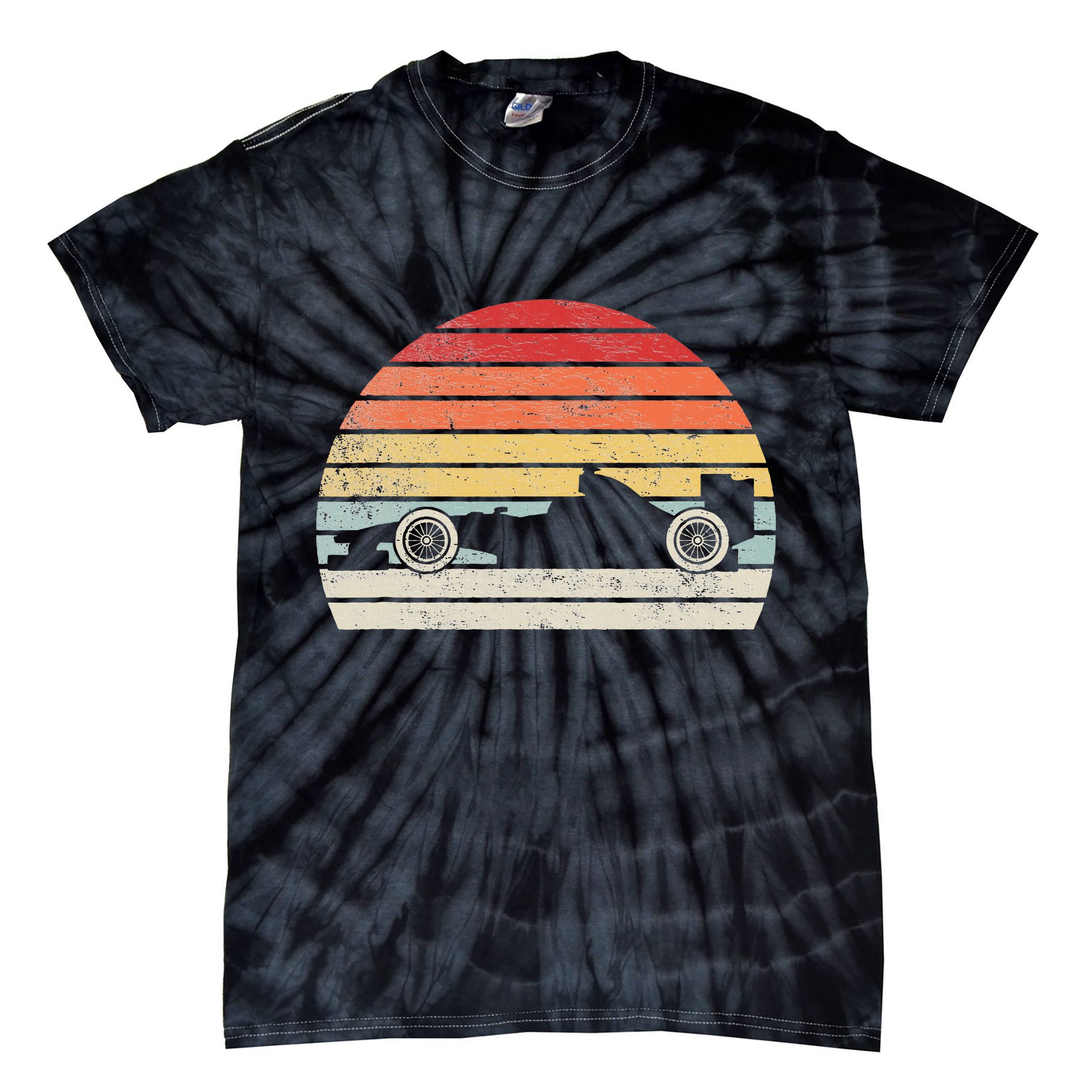 Vintage Retro Mechanic Sport Formula Race Car Tie-Dye T-Shirt