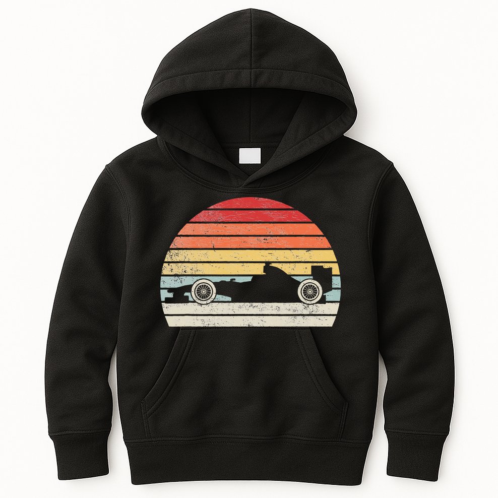 Vintage Retro Mechanic Sport Formula Race Car Kids Hoodie