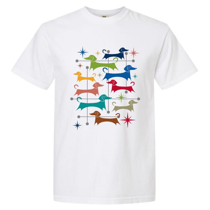 Vintage Retro Midcentury Modern Style Dachshunds Dogs Garment-Dyed Heavyweight T-Shirt