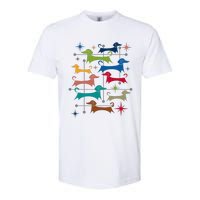 Vintage Retro Midcentury Modern Style Dachshunds Dogs Softstyle CVC T-Shirt