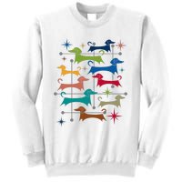 Vintage Retro Midcentury Modern Style Dachshunds Dogs Sweatshirt