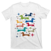 Vintage Retro Midcentury Modern Style Dachshunds Dogs T-Shirt