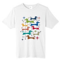 Vintage Retro Midcentury Modern Style Dachshunds Dogs Tall Fusion ChromaSoft Performance T-Shirt