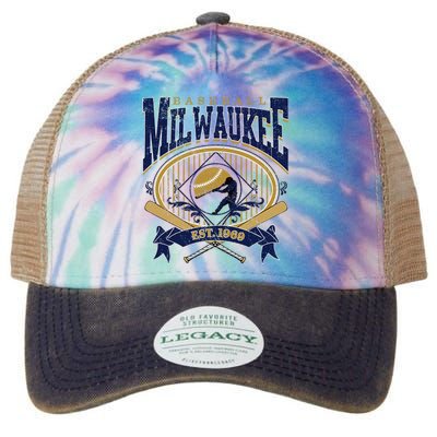 Vintage Retro Milwaukee Baseball Legacy Tie Dye Trucker Hat