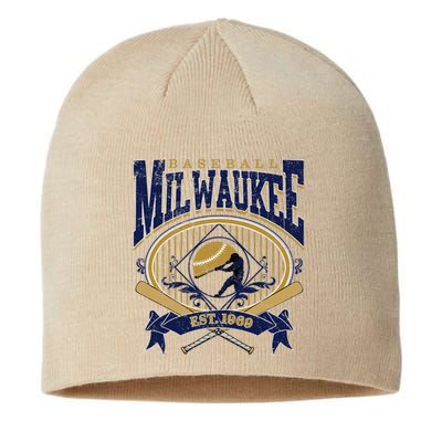 Vintage Retro Milwaukee Baseball Sustainable Beanie