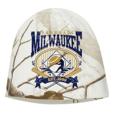 Vintage Retro Milwaukee Baseball Kati - Camo Knit Beanie