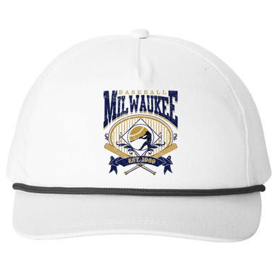 Vintage Retro Milwaukee Baseball Snapback Five-Panel Rope Hat