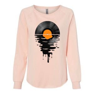 Vinyl Record Music Lp Classic 80s Sunset Womens California Wash Sweatshirt