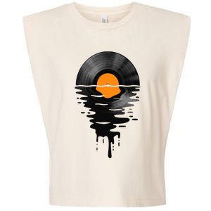 Vinyl Record Music Lp Classic 80s Sunset Garment-Dyed Women's Muscle Tee