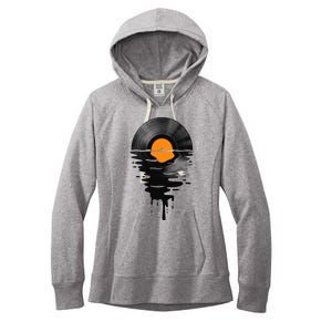 Vinyl Record Music Lp Classic 80s Sunset Women's Fleece Hoodie