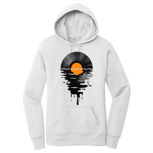 Vinyl Record Music Lp Classic 80s Sunset Women's Pullover Hoodie