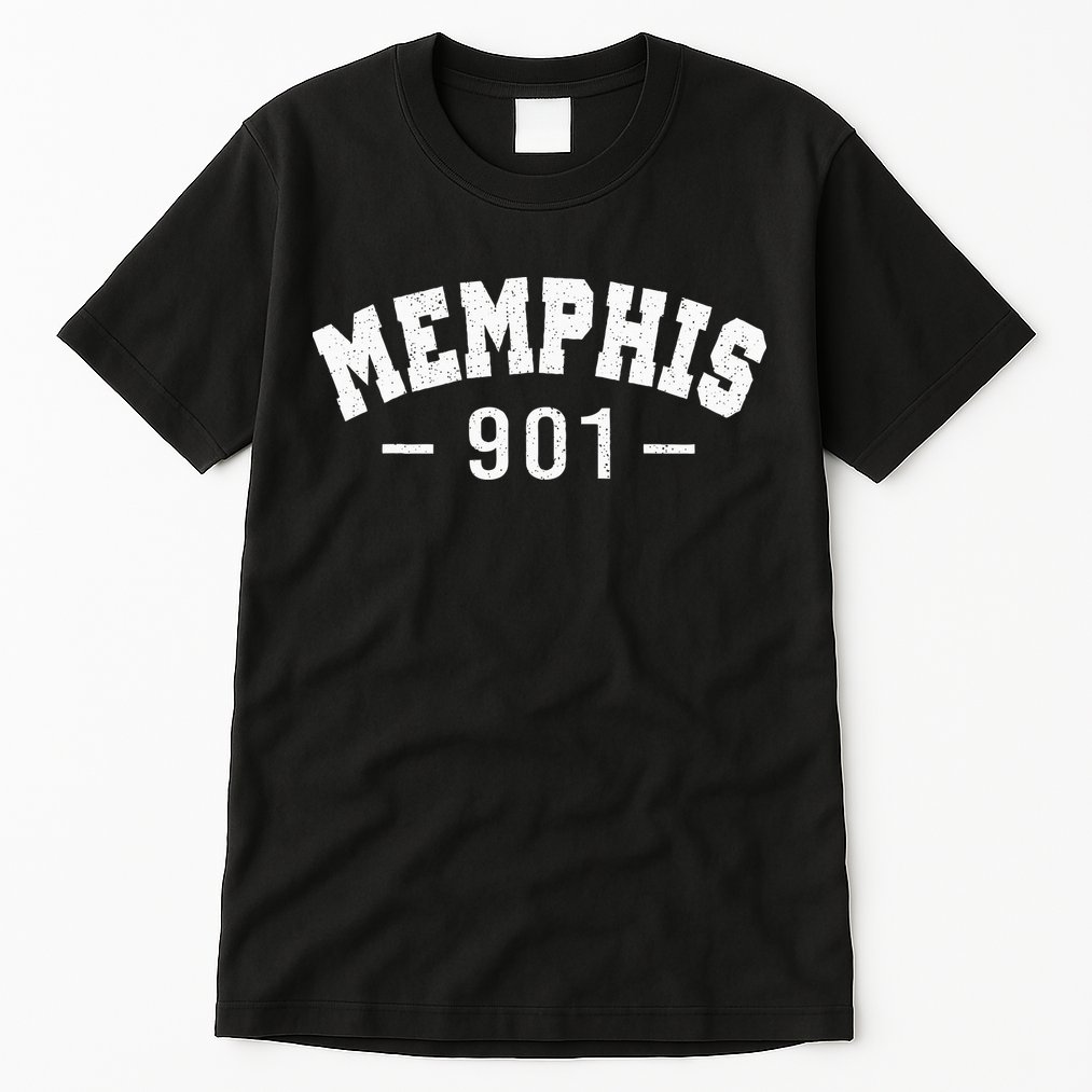 Vintage Retro Memphis City 901 Area Code Tennessee Tall T-Shirt