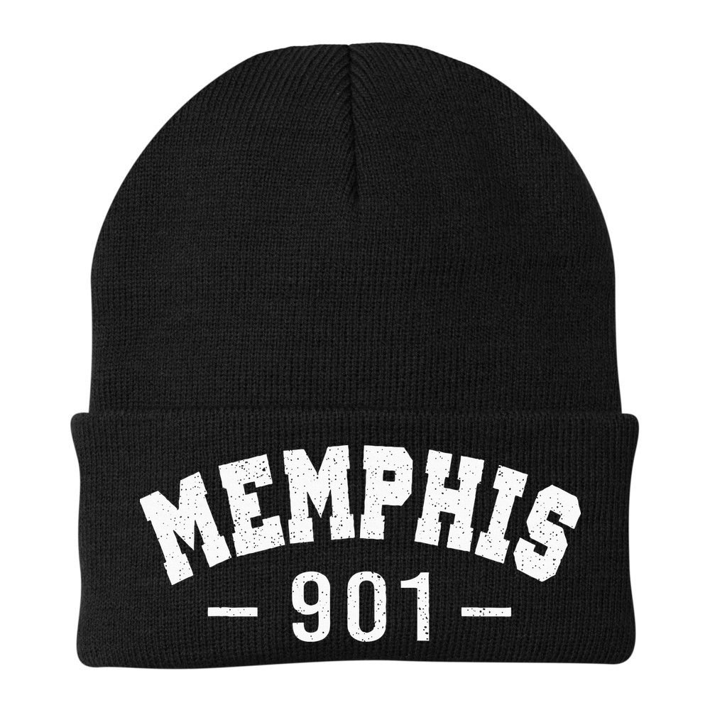 Vintage Retro Memphis City 901 Area Code Tennessee Beanie