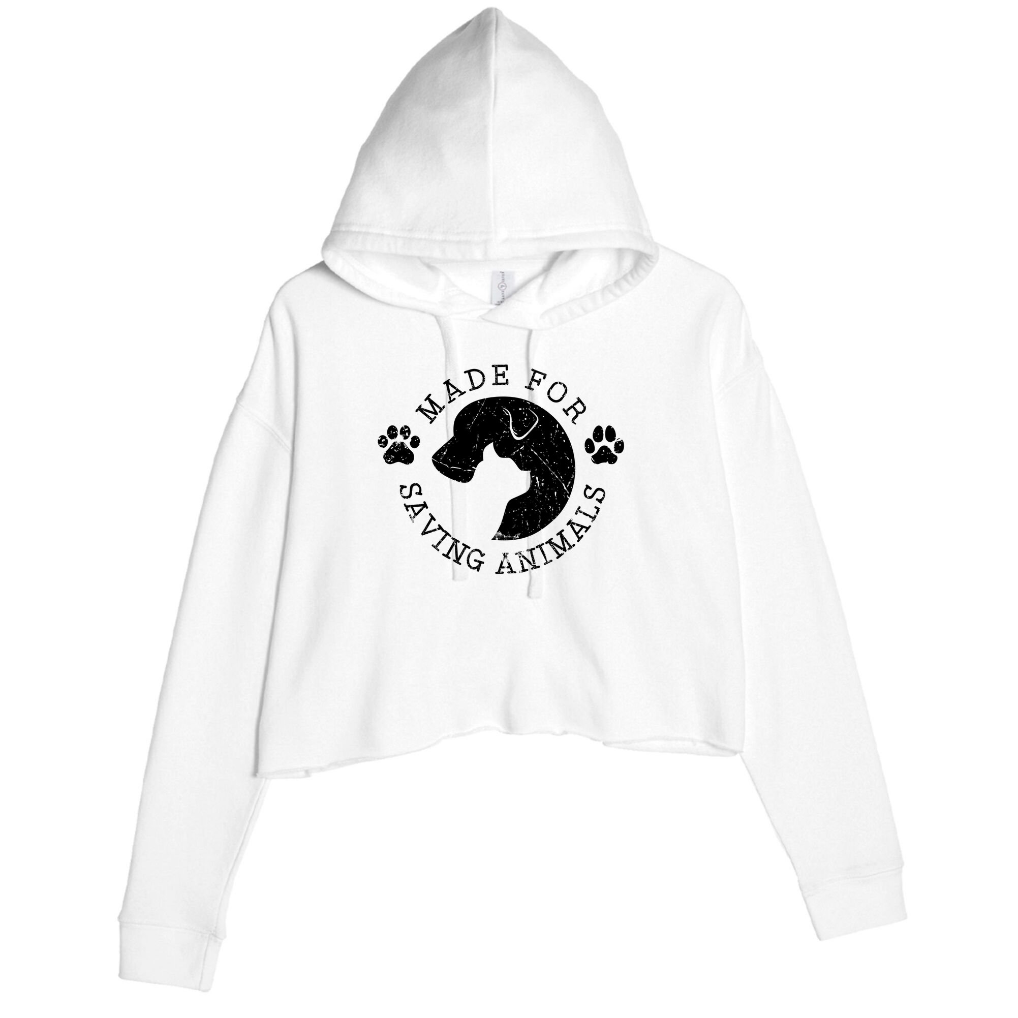 Vet Ranch Made For Saving Animals Crop Fleece Hoodie