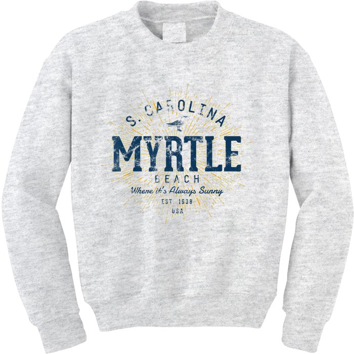 Vintage Retro Myrtle Beach Kids Sweatshirt